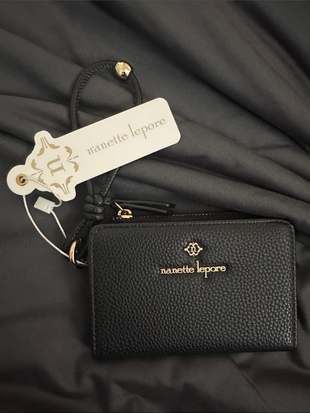 Nanette Lepore Black Iryne Leather Wristlet Wallet NEW 🏷️